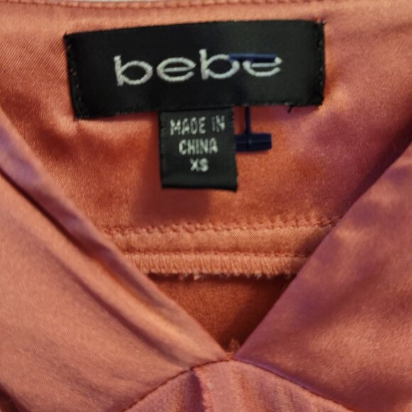 🎀Bebe Silk Cami Sheer Silk Overlay and Trailing Side Ties -- Beautiful! - Picture 4 of 10